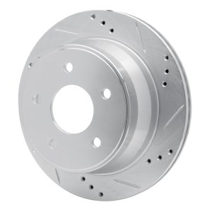 Chevrolet Blazer Brake Rotor (1) - Rear Right - R1 Concepts - Drilled & Slotted - Silver - `97-`05